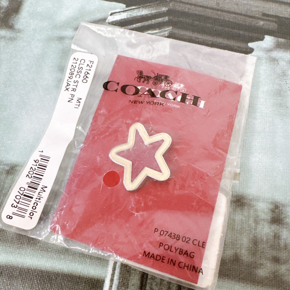 Coach Pretty Stars Red Leather Sticker F21660 for Bags Laptops Notebooks